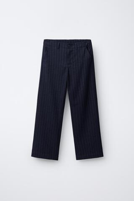 ZARA БРЮКИ КЛАССИЧЕСКИЕ НА ПУГОВИЦЕ, СИНИЙ