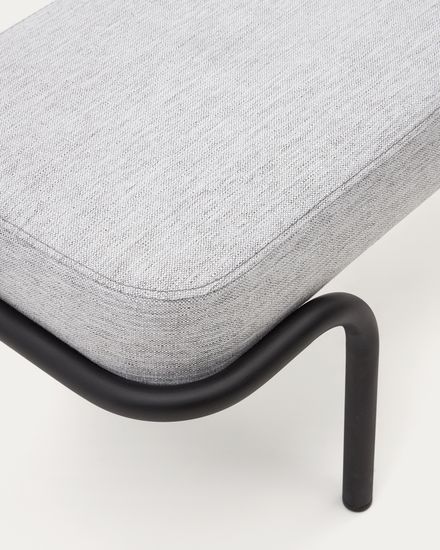 Compo Скамья из серой ткани и черного металла 130 см Испания