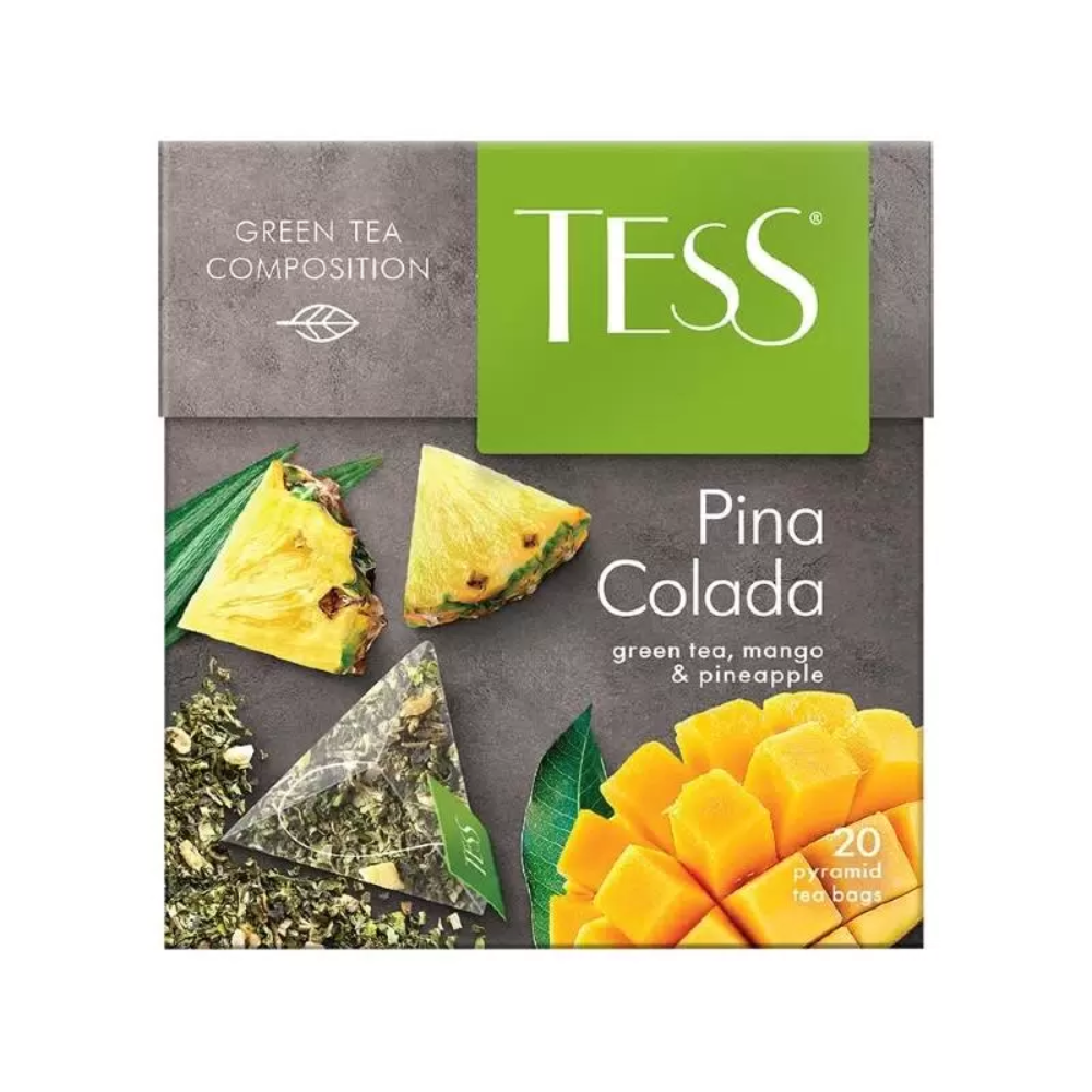 Чай зеленый Tess Pina Colada  пирамидка 20 пакетов