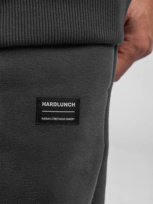 Брюки Basic джоггеры с начесом темно-серые - фото 2