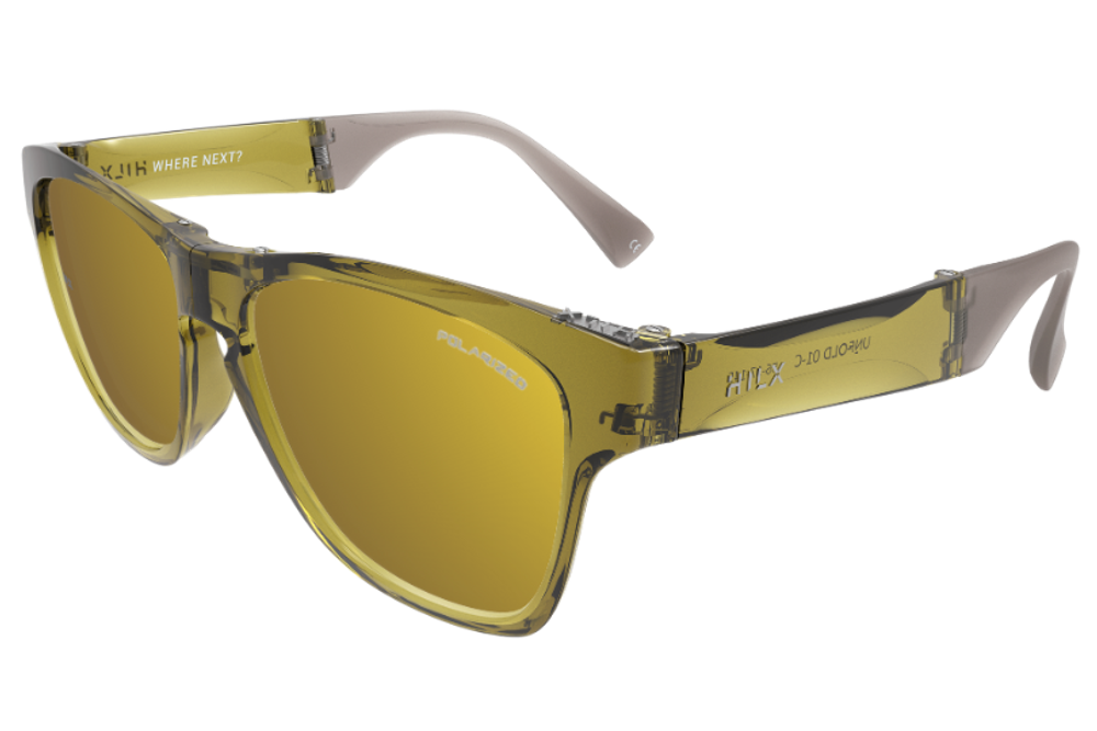 Спортивные очки HILX Unfold Shiny Crystal Yellow / Gold Polarized Lens