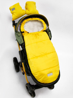 Конверт зимний меховой AMAROBABY Snowy Travel Желтый, 105 см.