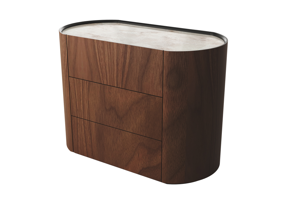 Комод Lagom 3 ящика ширина 100 см (орех, камень OV)