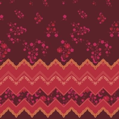Зигзаг и цветы на шоколадном фоне