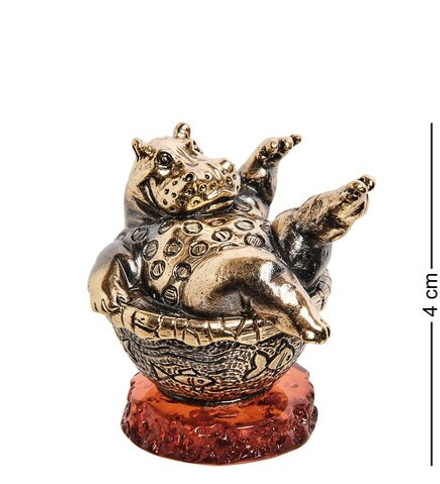 AM-2797 Шкатулка «Бегемотик Фифа» (латунь, янтарь)