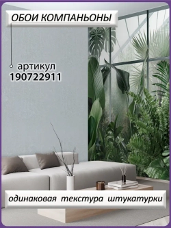 3D Фотообои окно в туманный тропический лес