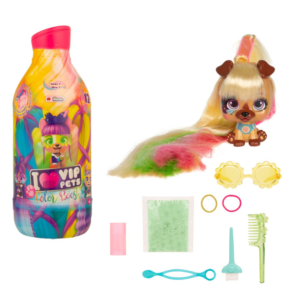I Love VIP Pets - Собачки с длинными волосами Фигурка Colour Boost для стилизации 712003