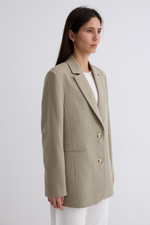 Пиджак Рони из шерсти и шёлка. Цвет лавровый. Размер 46. №37 Тестовый экземпляр.