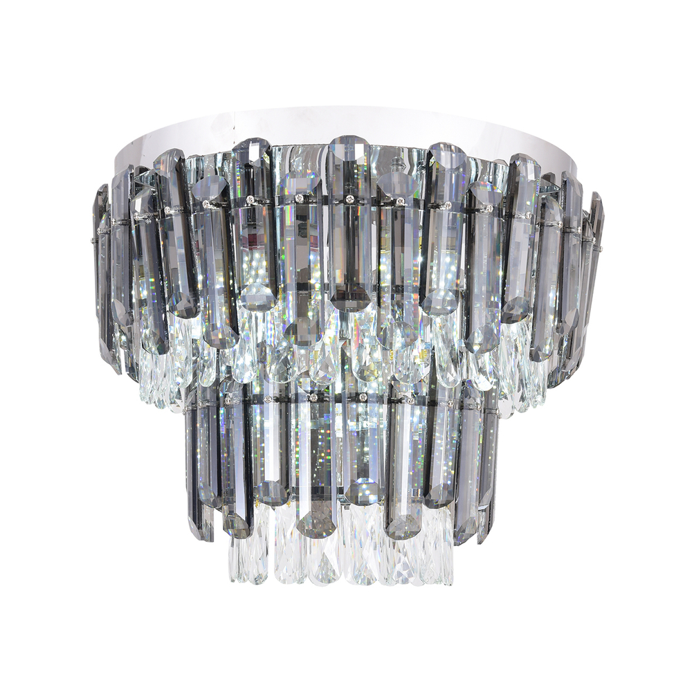 Люстра потолочная 8x40Вт Е14, металл/хрусталь, хром/прозрачный/дымчатый