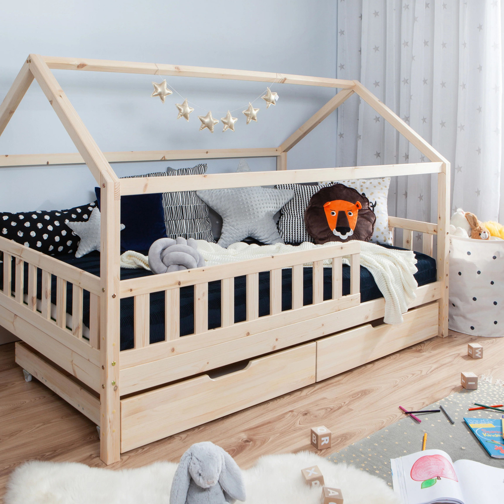 Комплект выдвижных ящиков под кровать из сосны, 2 шт., 198х92х19, в натуральной отделке