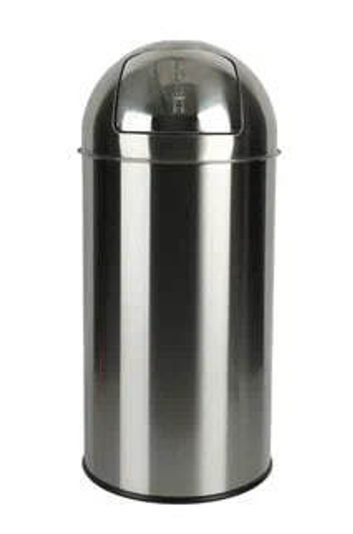 Ведро для мусора c крышкой push-open 35 л. нерж. сталь NOFER 14116.2.B глянцевый