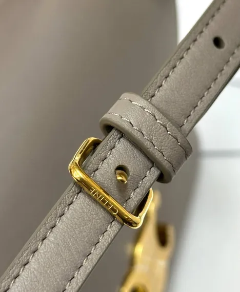 Сумки CELINE MEDIUM NINO из блестящей телячьей кожи серый
