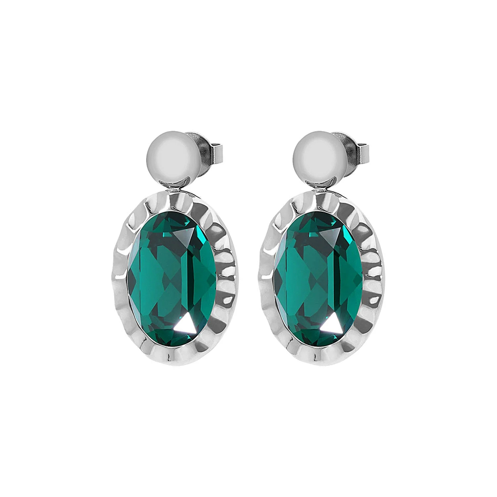 Серьги Qudo TIVOLA UNICA big (S/P) Emerald 2,65 cm 332048