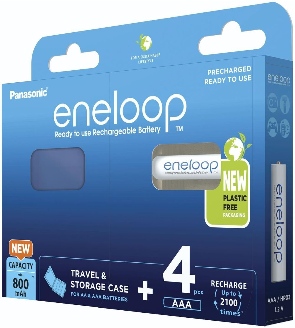 Аккумулятор Panasonic Eneloop BK-4MCDEC4BE 800 mAh 4шт AAA + кейс