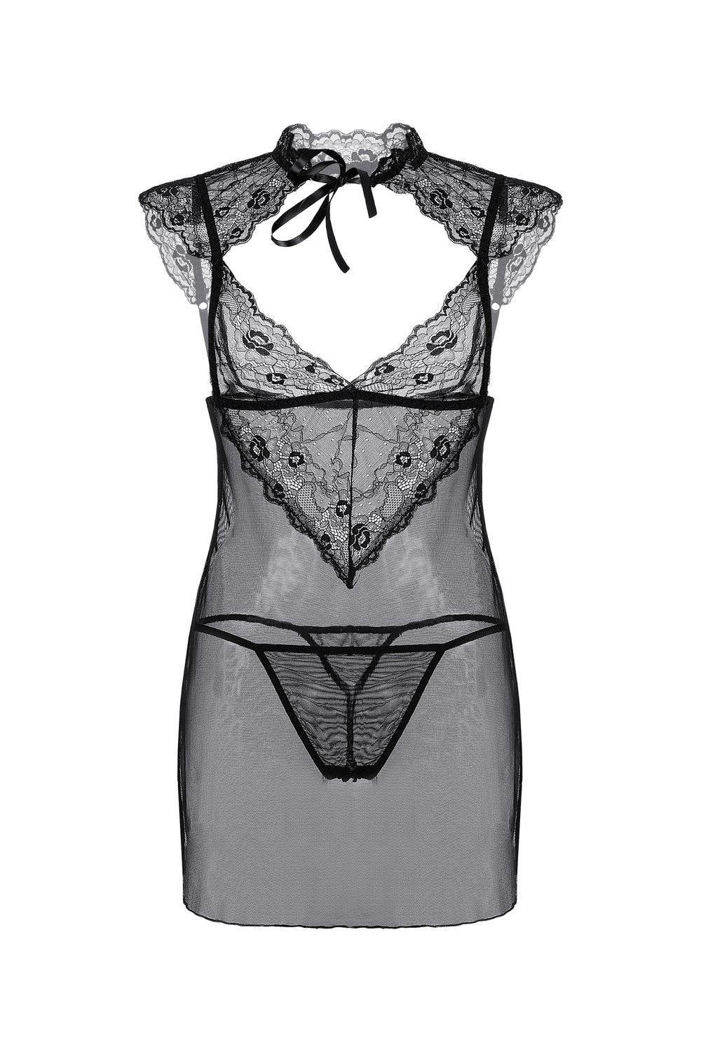 Комбинация и стринги Candy Girl Luscious черная XL