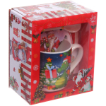 Кружка керамическая 200мл «Дракончик с подарком» с ложкой в подарочной коробке