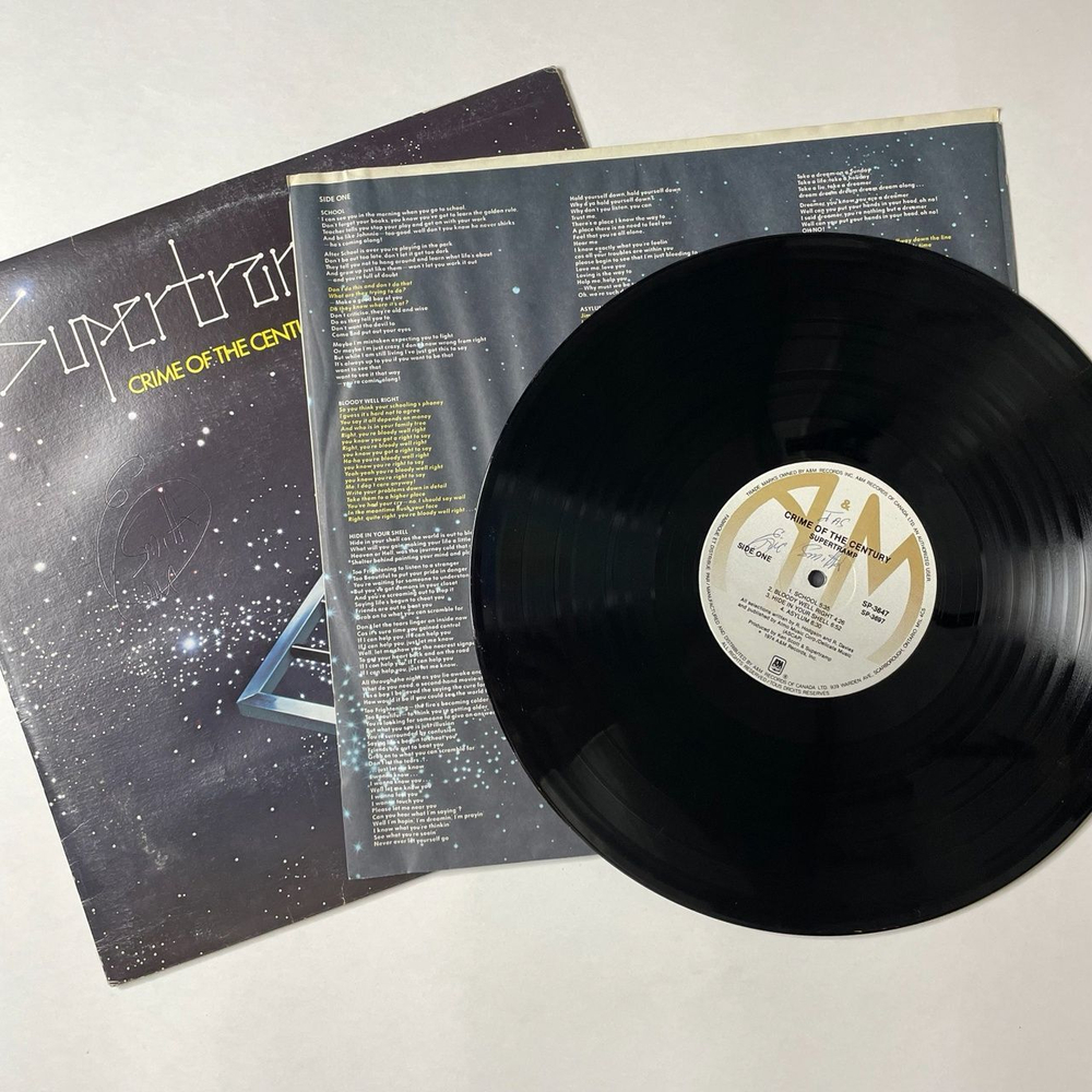 Винтажная виниловая пластинка LP Supertramp Crime Of The Century (Canada 1974)