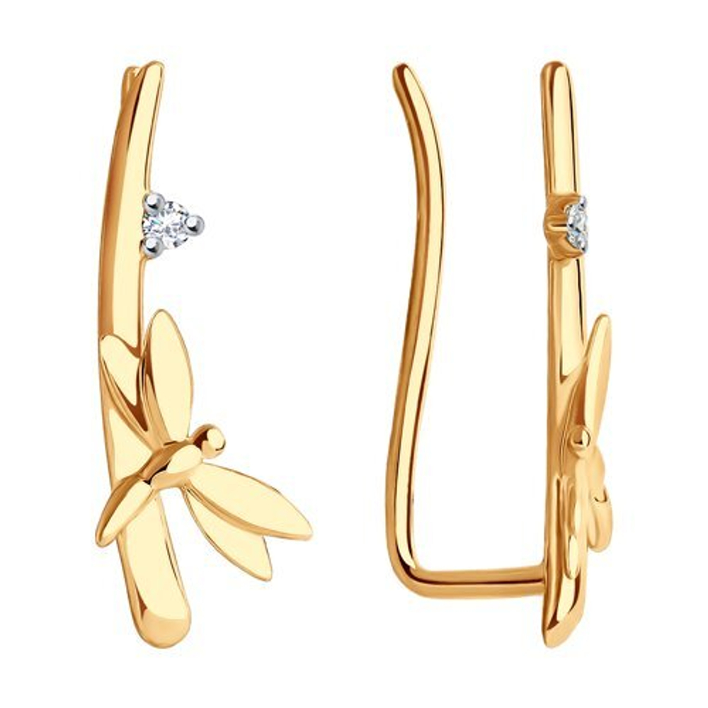 Серьги из золота с фианитами Au 585 (029274)