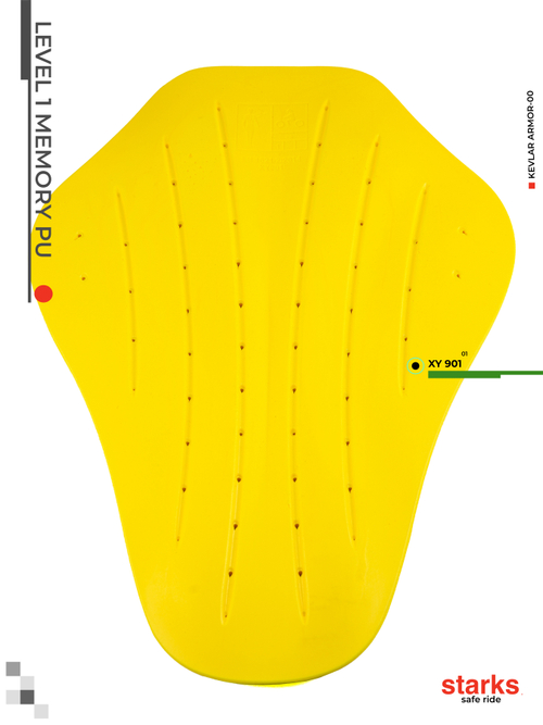 XY 901 Защитная вставка спина LEVEL 1 MEMORY PU (Желтый)