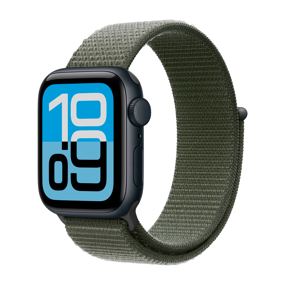 Умные часы Apple Watch SE 3 (2025) GPS, 40mm, Midnight Aluminium Case with Forest Sport Loop