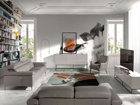 Мягкое кожаное кресло 5085/A978-M5655 с обивкой капитоне