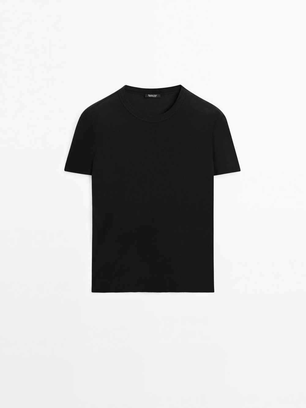 Massimo Dutti Футболка с коротким рукавом, черный