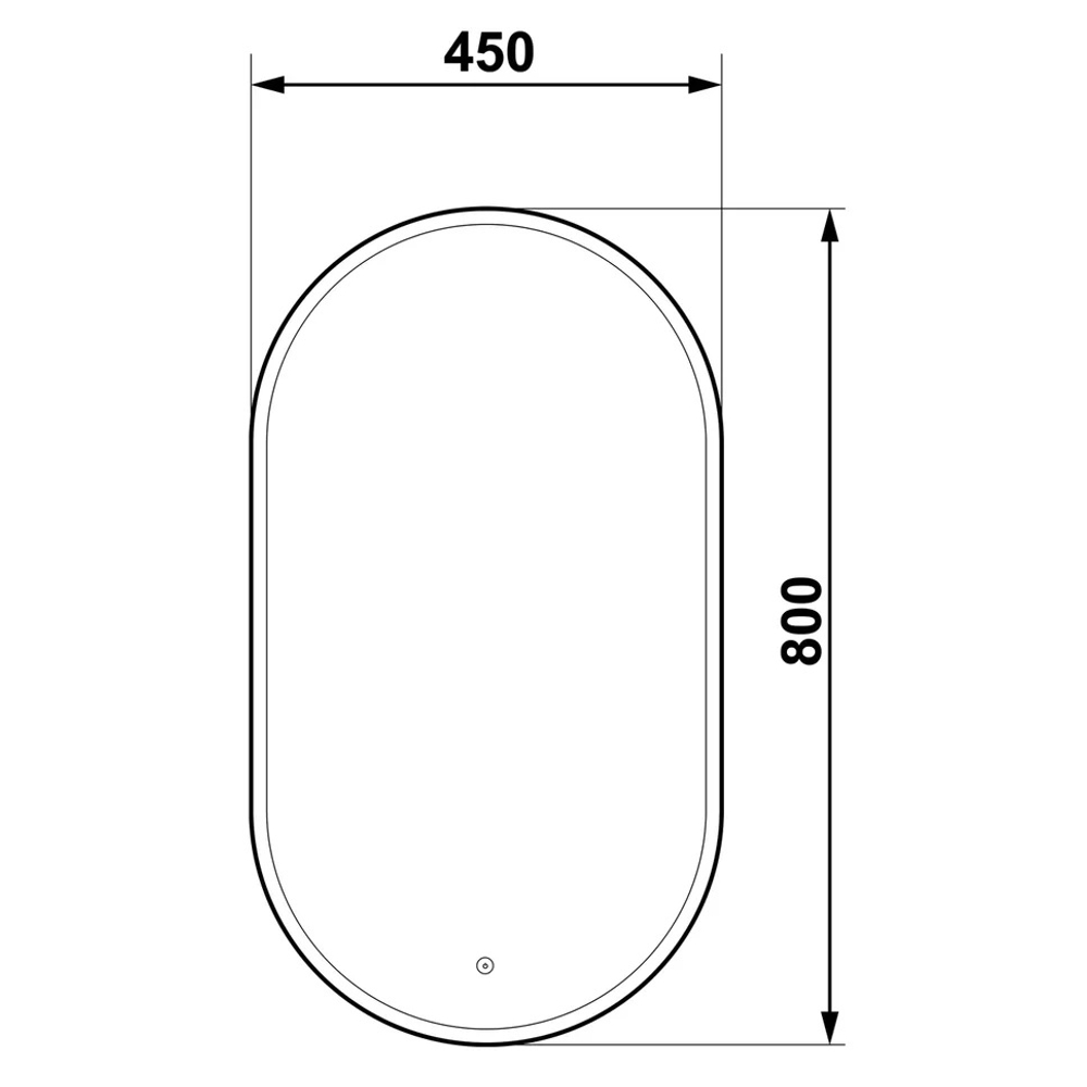 Зеркало Prime Black Led 450х800 в МДФ раме