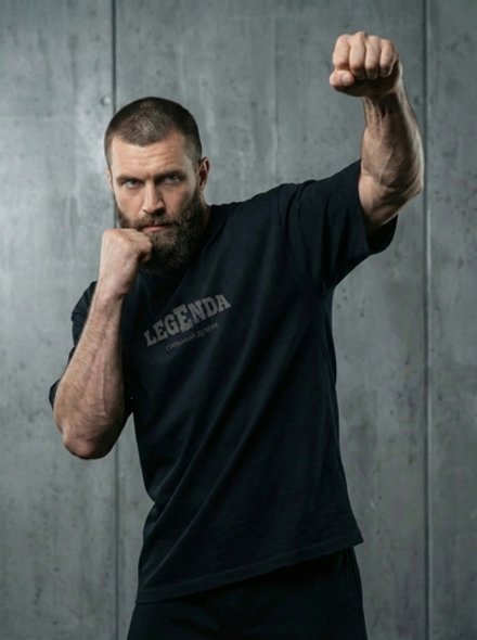 Футболка оверсайз хлопковая черная Legenda Клятва