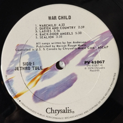 Винтажная виниловая пластинка LP Jethro Tull War Child (USA 1983) Queen And Country