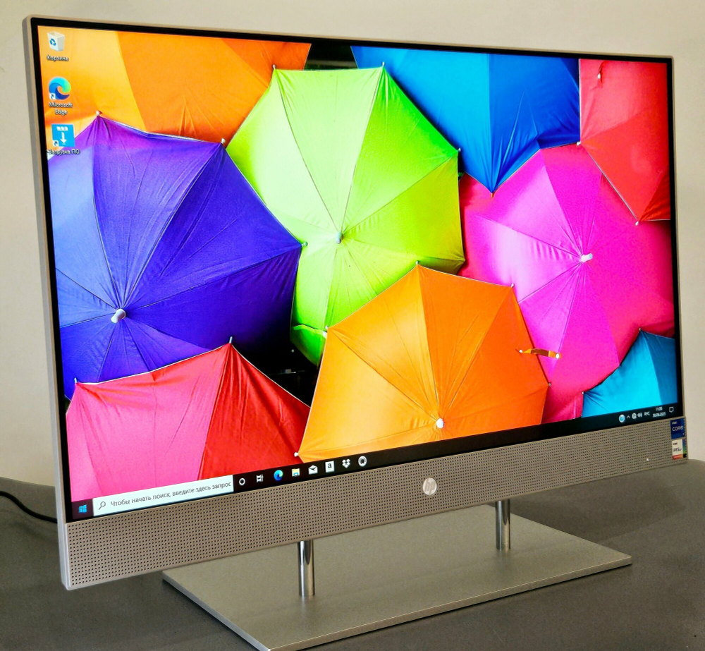 Моноблок HP 27-dp1008ur. Конфигурация: Intel Core i7 1165G7 2.8 ГГц/16 ГБ/512 ГБ SSD/Intel Iris Xe Graphics/Windows 10 Домашняя/27"/1920х1080 пикс.