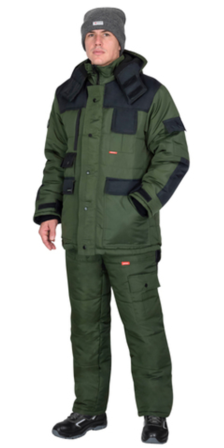 Костюм СИРИУС-БЕРКУТ-ЛЮКС зимний, куртка, п/к, оливковый с чёрным
