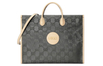 GUCCI Off The Grid Nylon With Leather Tote Bag, Shoulder Bag, Handbag Unisex Dark Gray