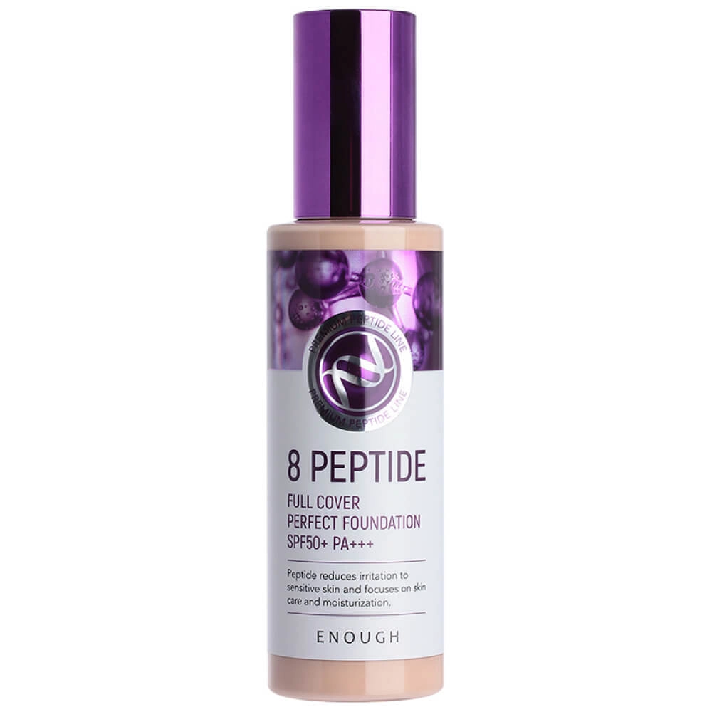 Тональный крем с пептидами Enough 8 Peptide Full Cover Perfect Foundation SPF50+ PA+++ тон 21 100 г