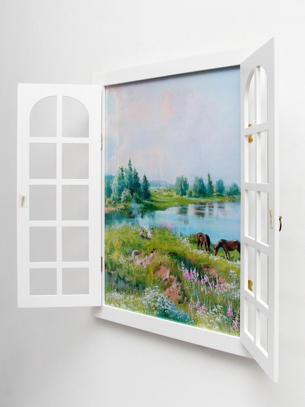 Панно со ставнями "Вид из окна" 37,5*49 см