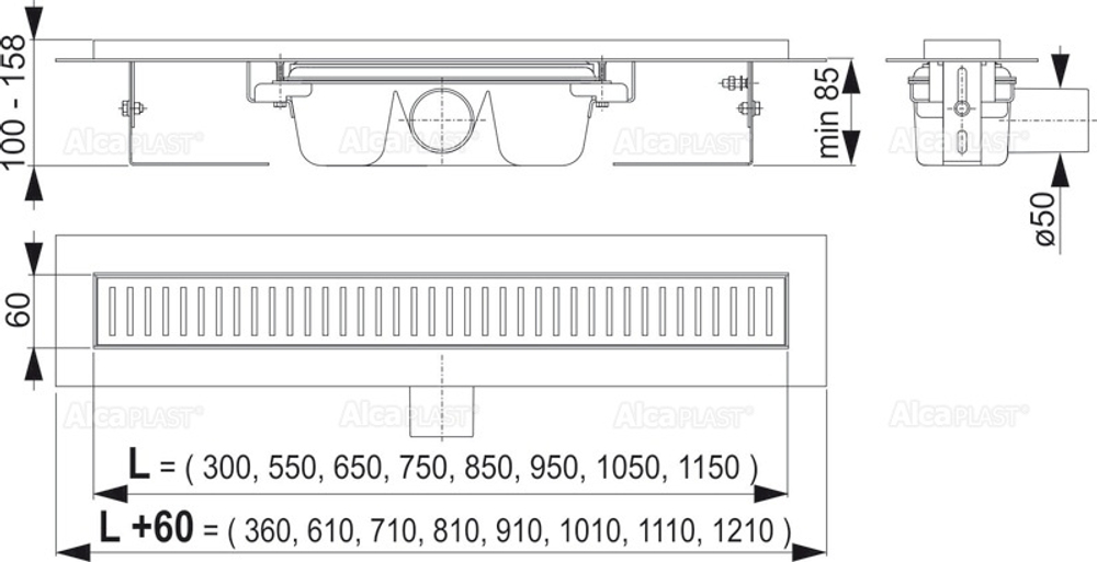 Душевой лоток AlcaPlast APZ1-300