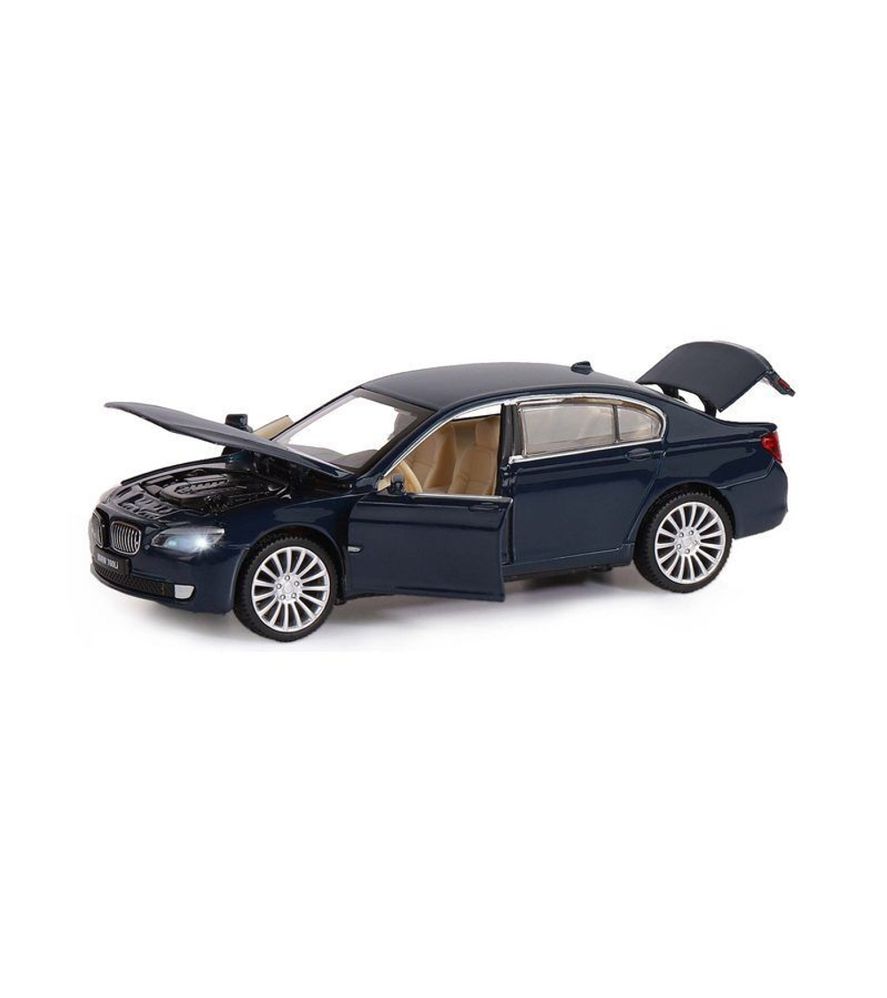 Машина "АВТОПАНОРАМА" BMW 760LI, синий, 1/34, свет, звук, инерция, в/к 17,5*13,5*9 см