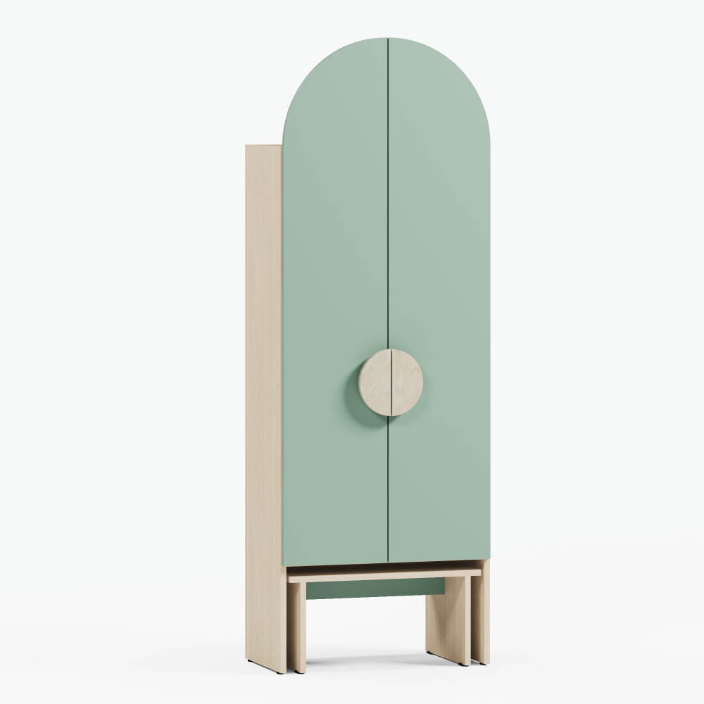 Детский шкаф Гарди 1 со скамьёй серия СКАНДИК