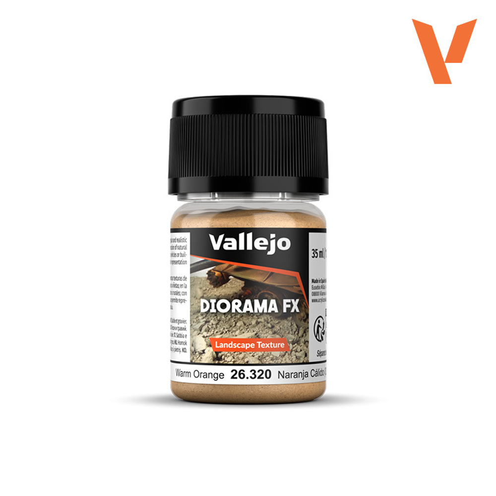 Средство для оформления подставок Vallejo серии Texture Warm Orange 0.1-1 mm
