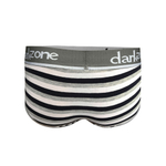 Серые хлопковые трусы-брифы в черно-белую полоску (Размер: XL) (Цвет: серый)