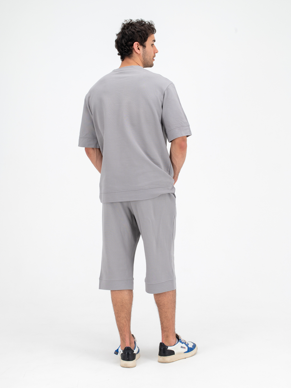 Костюм хлопковый с шортами. Грей