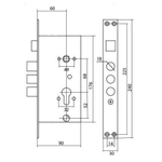 Китай Замок врезной 3024-3P (Zohen) (013540)