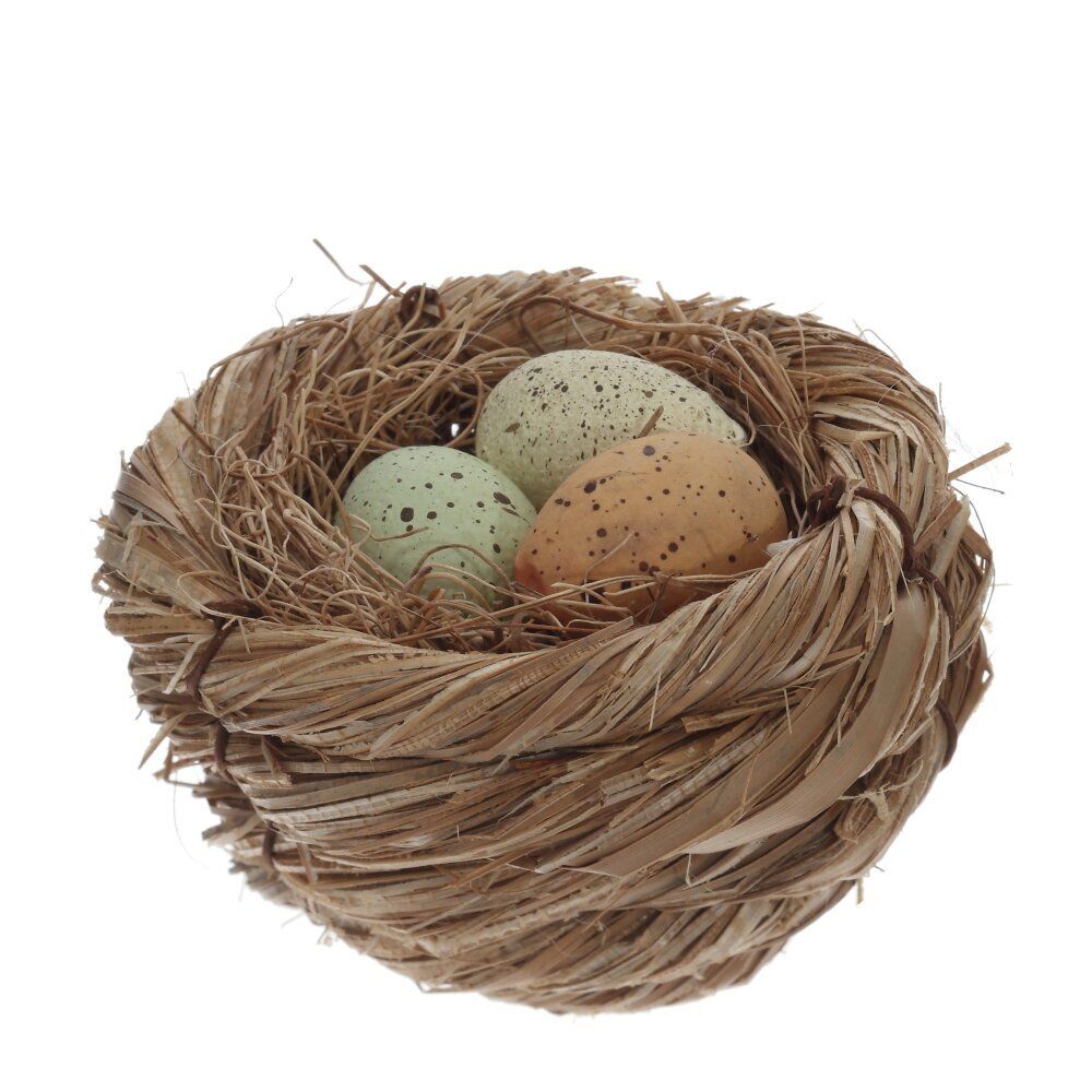 GAEM Набор из 3-х изделий декоративных "Гнездо пасхальное" (6,5*4,5), L21 W7 H4,5 см