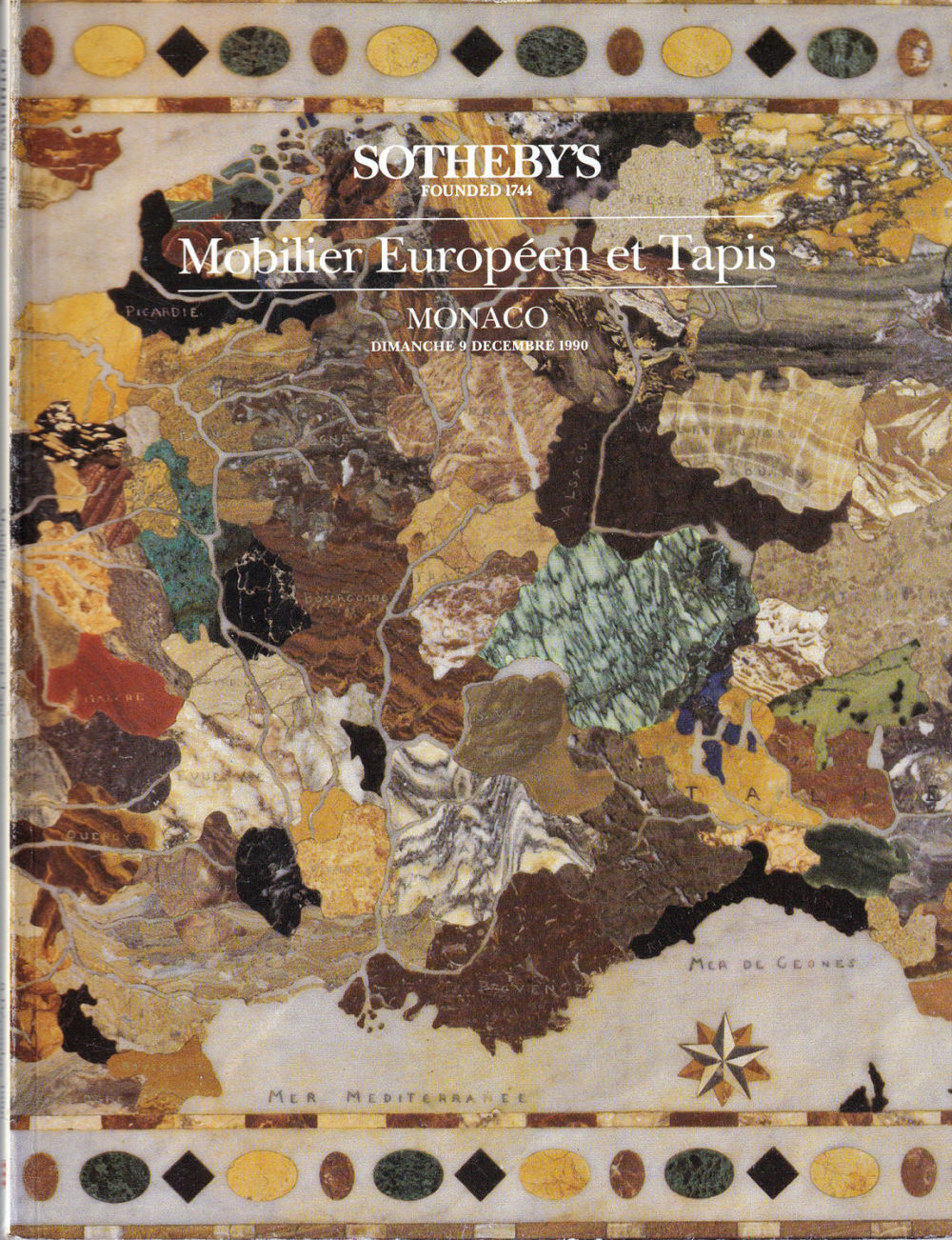 Каталог аукциона Sotheby's, Монако, Европейская мебель и ковры от 9 декабря 1990 года