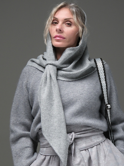 Платок серый /10% шерсть /80 вискоза /10пэ