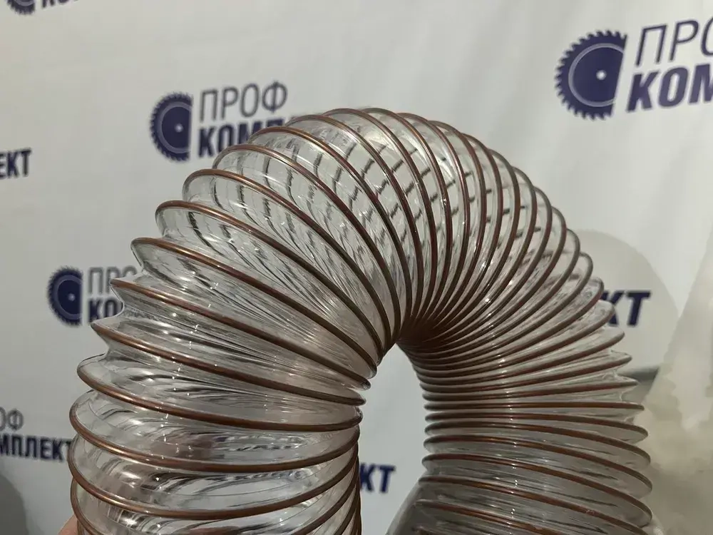 Воздуховод шланг рукав полиуретановый 100 мм армированный проволокой шланг 3 м для аспирации стружкоотсоса и вытяжки