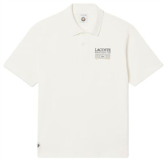 Мужское теннисное поло Lacoste Roland-Garros Edition Petit Pique - white