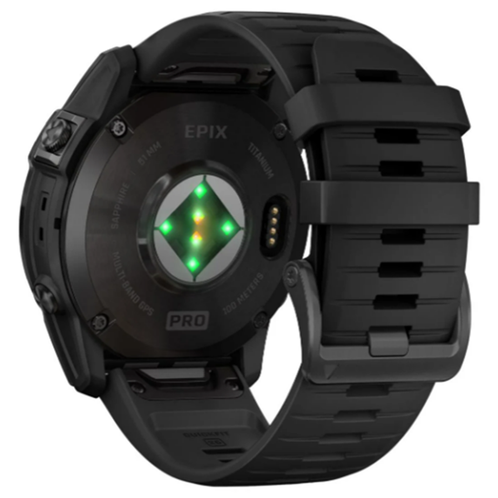 Умные часы Garmin Epix Pro (Gen 2) 47 мм Sapphire Edition титан DLC Carbon Grey с черным ремешком