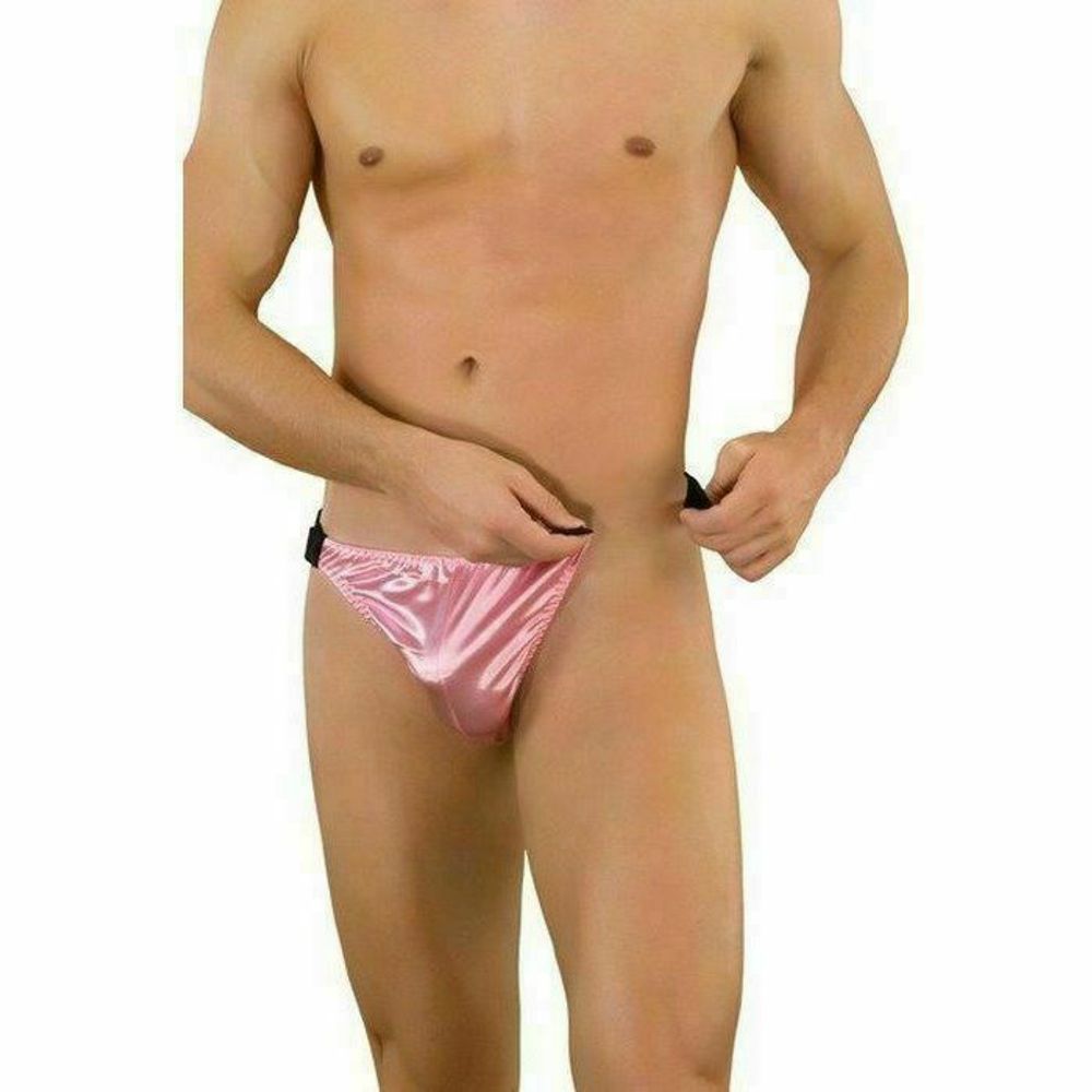 Трусы мужские тонги розовые на застежке La Blinque LB15056