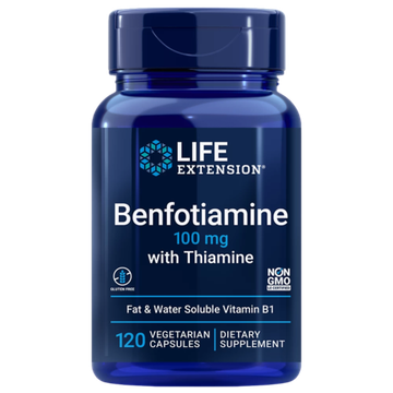 Life Extension Benfotiamine with Thiamine 100 mg 120 veg capsules, Витамин B1 (Тиамин) !!!Срок 07.25