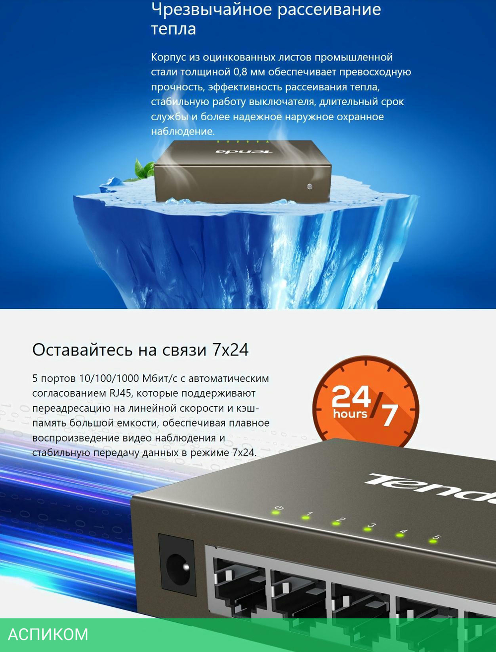 Коммутатор Tenda G1005